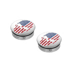 Harley-Davidson Rustrødt Hvidt og Blåt Amerikansk Flag Kranie Svingarmsdæksel i Rustfrit Stål