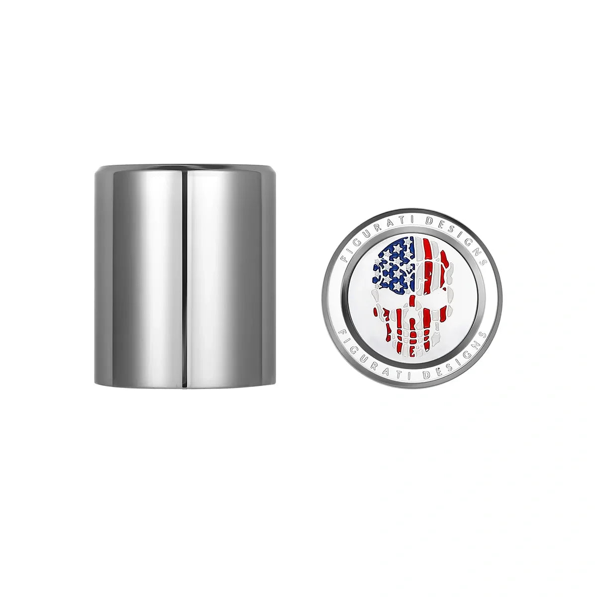 Harley-Davidson Rustfrit Stål Rød Hvid og Blå Amerikansk Flag Kraniet Docking Hardware