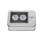 Harley-Davidson Rustfrit Stål Rød Hvid og Blå Amerikansk Flag Kraniet Docking Hardware