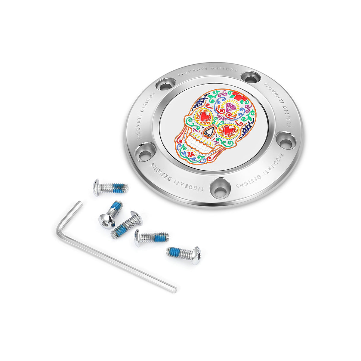 Harley-Davidson Timing Cover i Rustfrit Stål med Sukkerskalle Design til Twin Cam