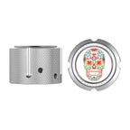 Aksel Covers til forhjul - i Poleret Rustfri Stål med Sugar Skull - Harley-Davidson Dyna, Softail & Touring