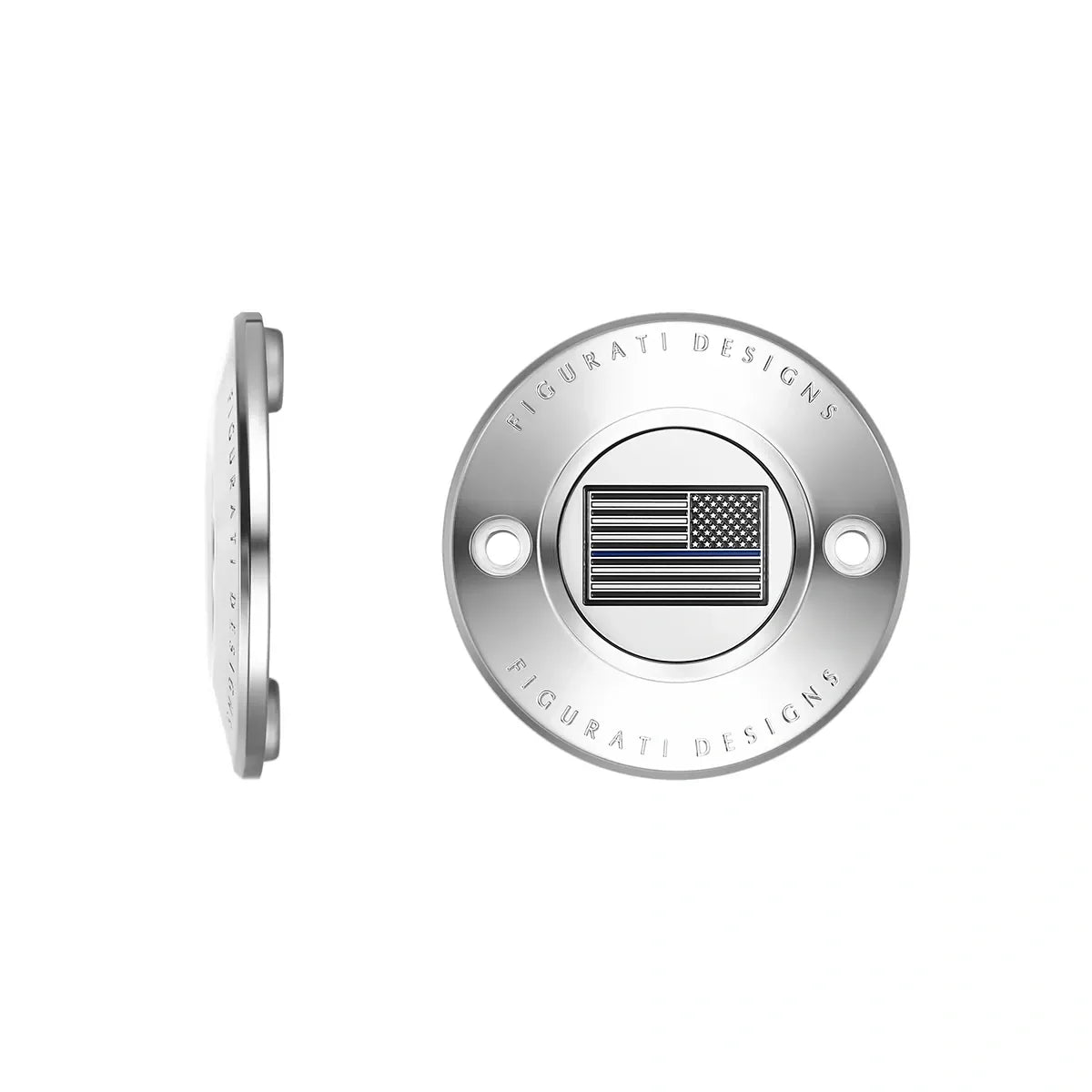 Harley-Davidson Rustfri Stål Tynd Blå Linje Amerikansk Flag - Omvendt M8 Timing Cover