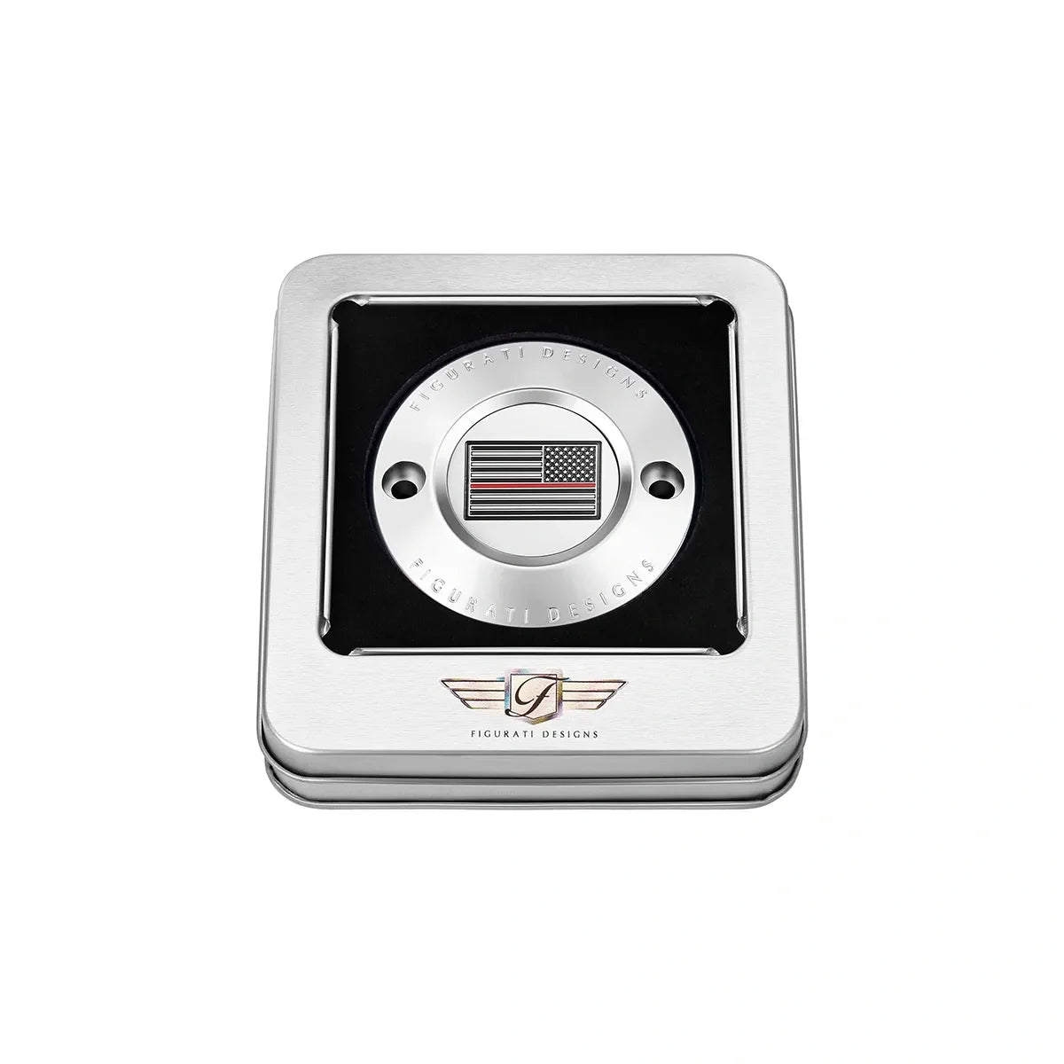 Harley-Davidson Rustfri Stål Tynd Rød Linje Amerikansk Flag - Omvendt M8 Timing Cover