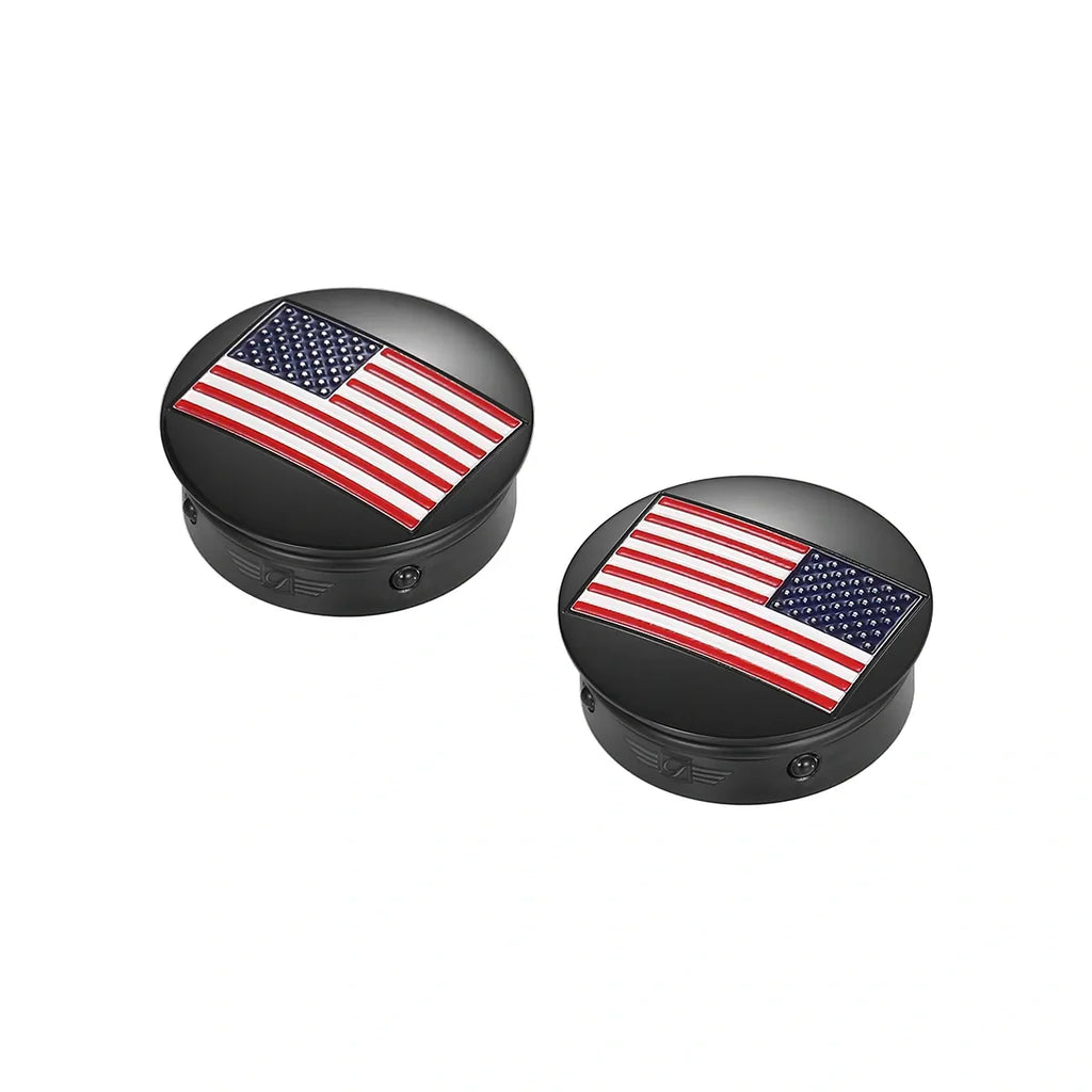 Harley-Davidson Rustfrit Stål / Sort Amerikansk Flag Svingarmsdæksel - Reverseret