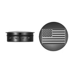 Harley-Davidson Svingarmsdæksel i Rustfrit Stål / Sort Contrast Cut Amerikansk Flag - Omvendt