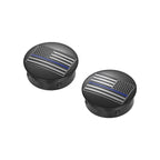 Harley-Davidson Rustfrit Stål / Sort Kontrastskåret Svingarmsdæksel Amerikansk Flag Blå Linje - Omvendt