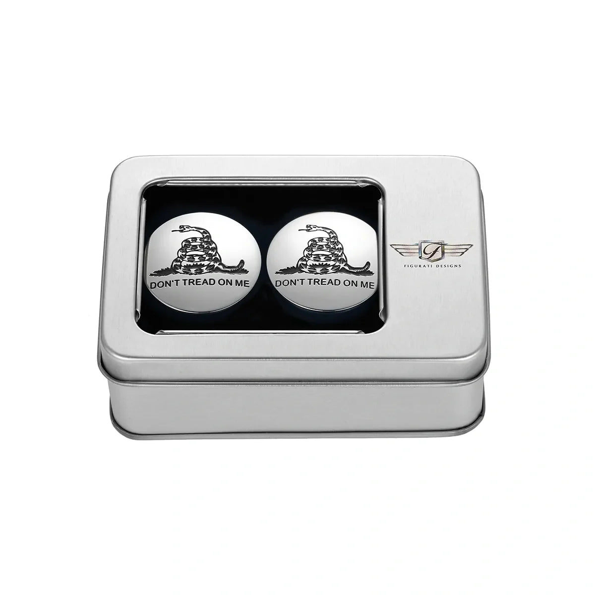 Harley-Davidson Svingarmsdæksel i rustfrit stål / sort - "Don't Tread On Me"