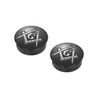 Harley-Davidson Svingarmsdæksler i Rustfrit Stål / Sort med Masonic Emblem Firkant og Kompas