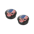 Harley-Davidson Svingarmsdæksel i Rustfrit Stål / Sort Rød Hvid & Blå 🇺🇸 Flag K Ran