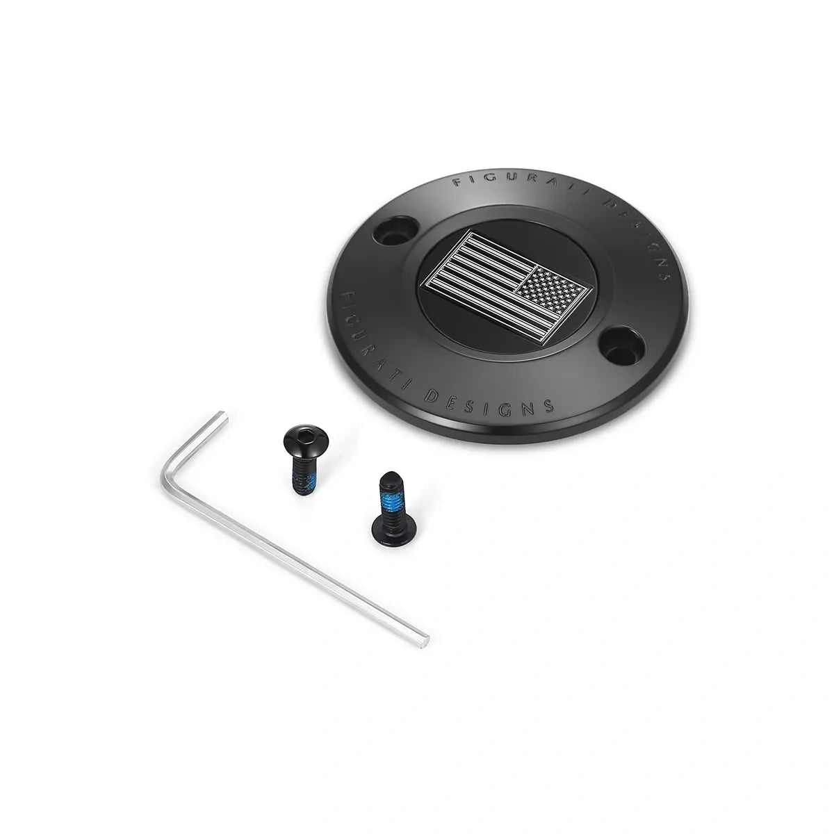 Harley-Davidson Rustfrit Stål i Sort Amerikansk Flag - Omvendt M8 Timing Cover