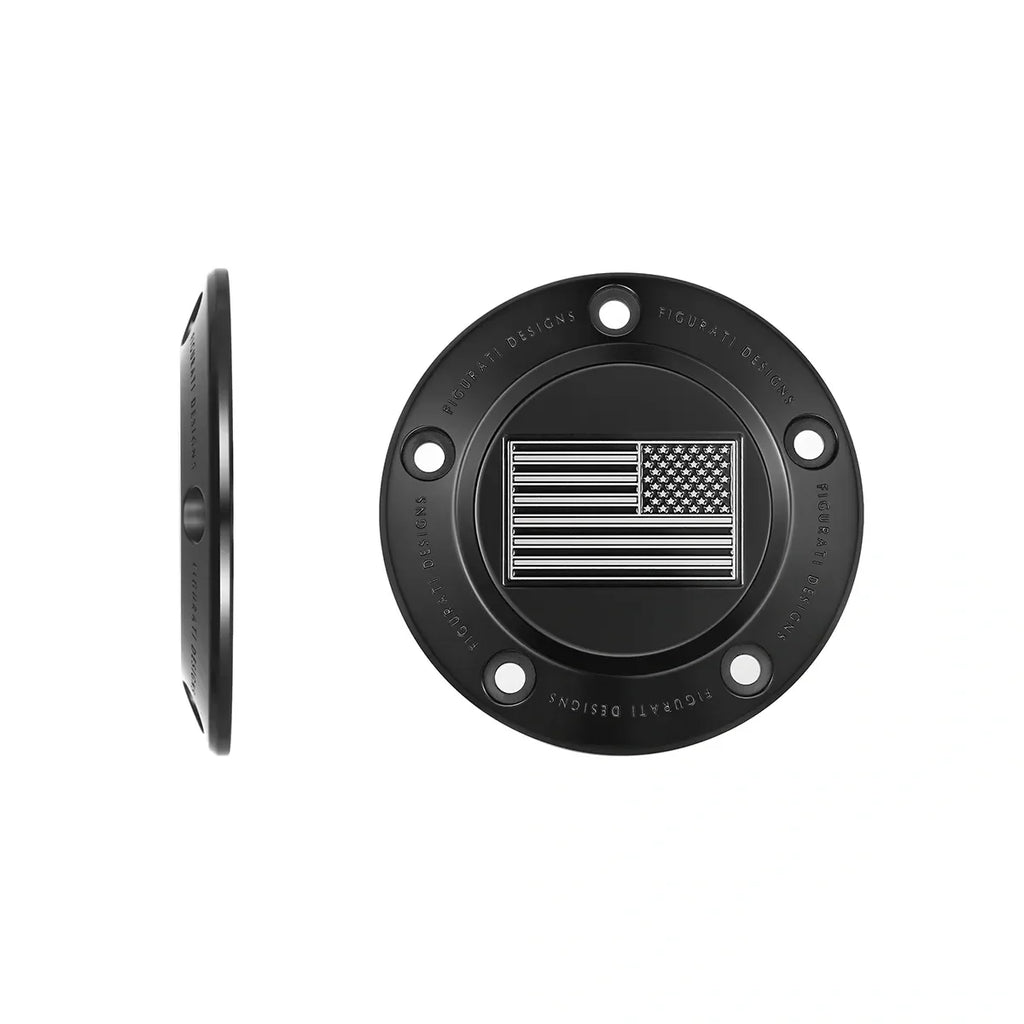 Harley-Davidson Rustfrit Stål i Sort Amerikansk Flag - Omvendt Twin Cam Timing Cover