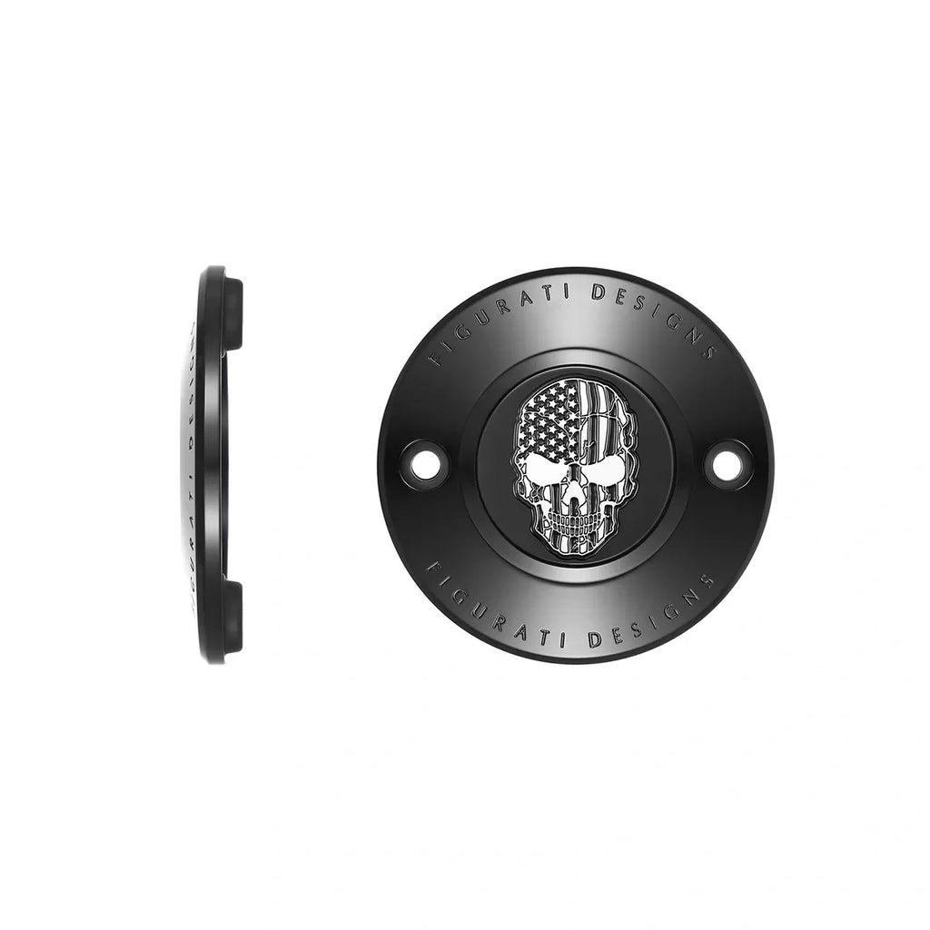 Harley-Davidson Rustfrit Stål i Sort Amerikansk Flag M8 Timing Cover