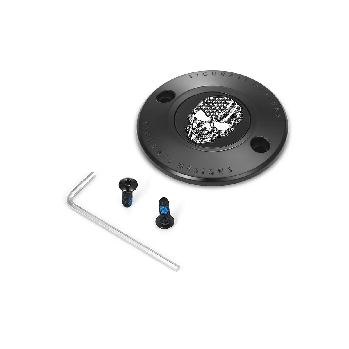 Harley-Davidson Rustfrit Stål i Sort Amerikansk Flag M8 Timing Cover