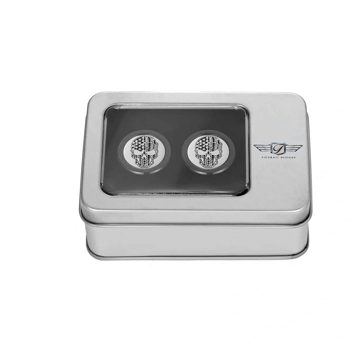 Harley-Davidson Rustfrit Stål i Sort Kontrastskåret Amerikansk Flag Hoved Skjult Hardware