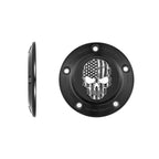 Harley-Davidson Rustfrit Stål i Sort Kontrast Cut American Flag Skull Twin Cam Timing Cover