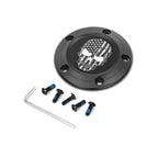 Harley-Davidson Rustfrit Stål i Sort Kontrast Cut American Flag Skull Twin Cam Timing Cover