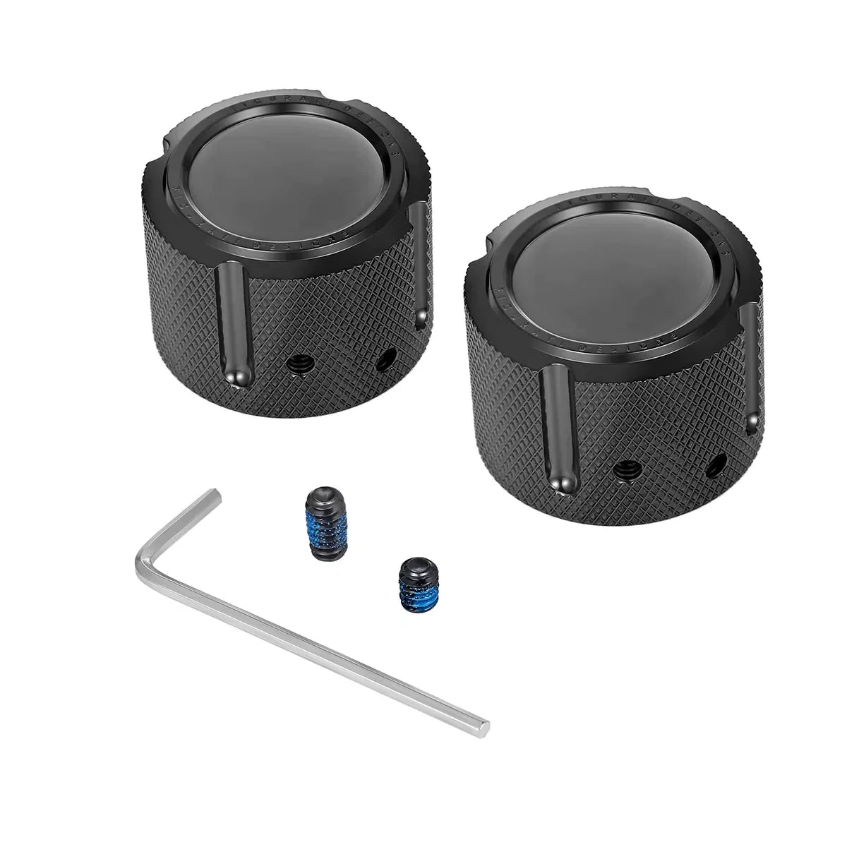 Aksel Covers til forhjul - i Sort Rustfri Stål - Harley-Davidson Dyna, Softail & Touring