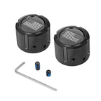 Aksel Covers til forhjul - i Sort Rustfri Stål med Black American Flag - Harley-Davidson Dyna, Softail & Touring