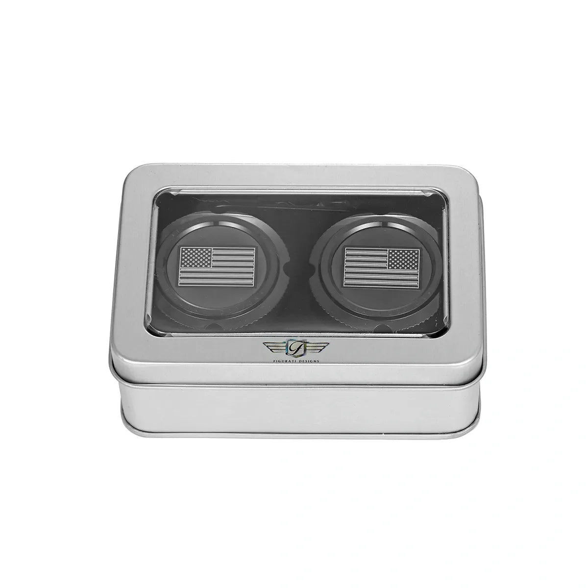 Aksel Covers til forhjul - i Sort Rustfri Stål med Black American Flag - Harley-Davidson Dyna, Softail & Touring