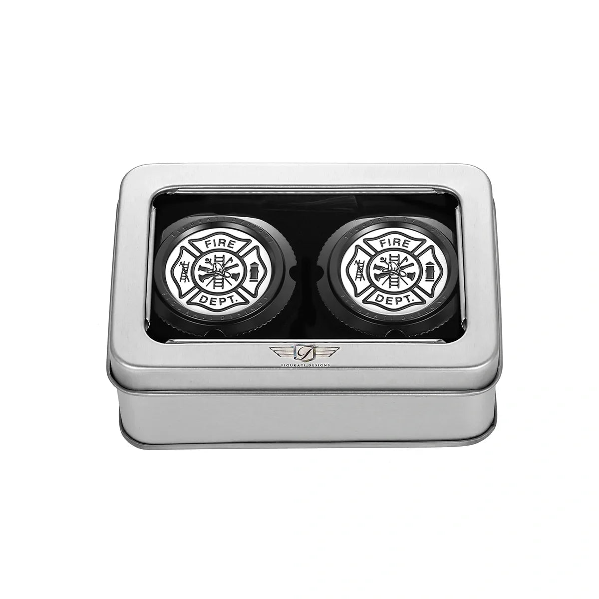 Aksel Covers til forhjul - i Sort Rustfri Stål med Fire Dept. - Harley-Davidson Dyna, Softail & Touring