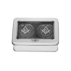 Aksel Covers til forhjul - i Sort Rustfri Stål med Black Masonic Emblem - Harley-Davidson Dyna, Softail & Touring