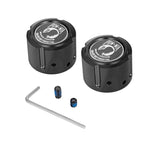 Aksel Covers til forhjul - i Sort Rustfri Stål med POW MIA Seal - Harley-Davidson Dyna, Softail & Touring