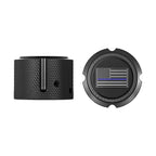 Aksel Covers til forhjul - i Sort Rustfri Stål med Black/Blue American Flag  - Harley-Davidson Dyna, Softail & Touring