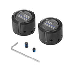 Aksel Covers til forhjul - i Sort Rustfri Stål med Black/Blue American Flag  - Harley-Davidson Dyna, Softail & Touring