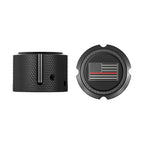 Aksel Covers til forhjul - i Sort Rustfri Stål med Black/Red American Flag - Harley-Davidson Dyna, Softail & Touring