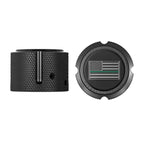 Aksel Covers til forhjul - i Sort Rustfri Stål med Black/Green American Flag - Harley-Davidson Dyna, Softail & Touring