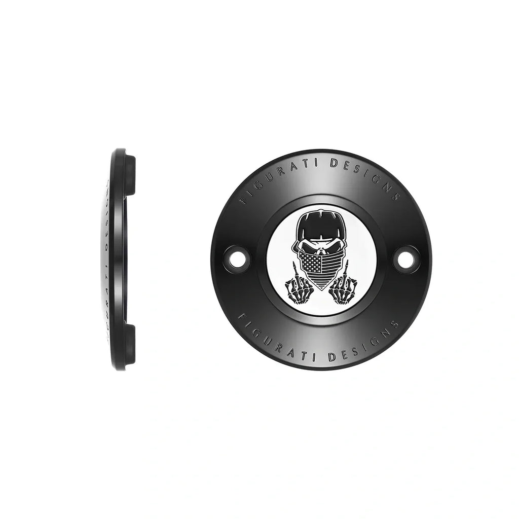 Harley-Davidson Rustfrit Stål i Sort Maskeret Kraniet M8 Timing Cover