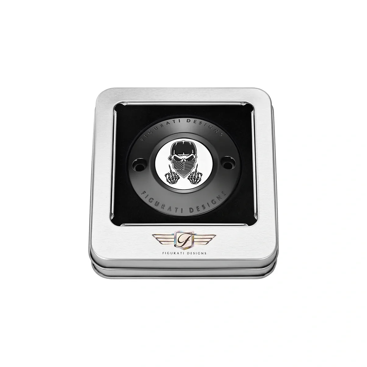 Harley-Davidson Rustfrit Stål i Sort Maskeret Kraniet M8 Timing Cover