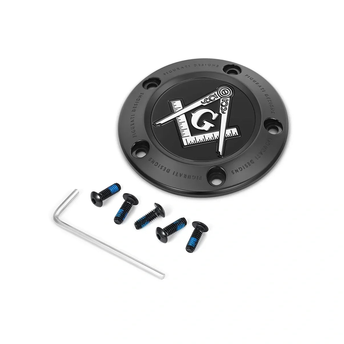 Harley-Davidson Rustfrit Stål Sort Frimurer Emblem Twin Cam Timing Cover