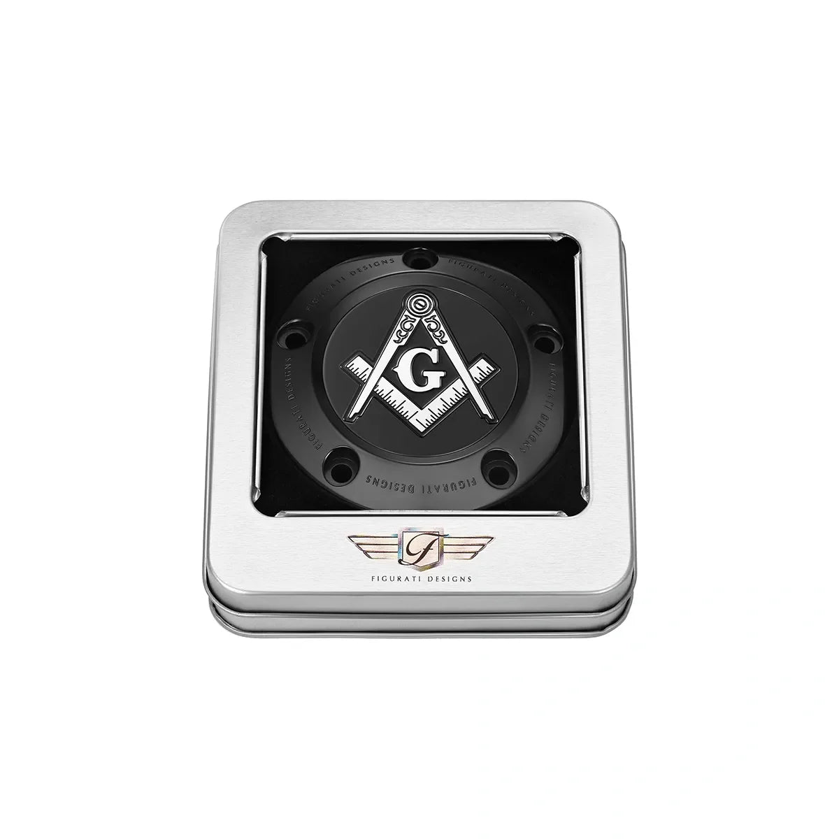 Harley-Davidson Rustfrit Stål Sort Frimurer Emblem Twin Cam Timing Cover