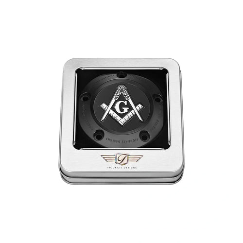 Harley-Davidson Rustfrit Stål Sort Frimurer Emblem Twin Cam Timing Cover