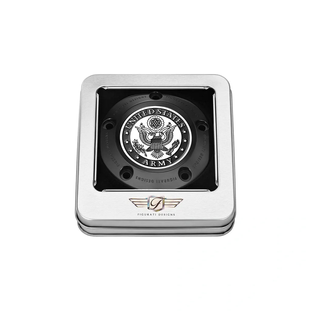 Harley-Davidson Rustfrit Stål i Sort Officielt Licenseret US Army Twin Cam Timing Cover