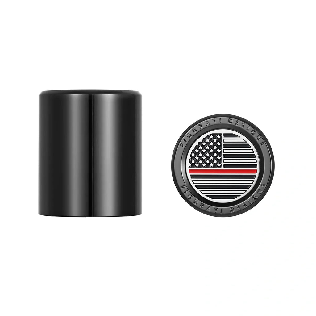Harley-Davidson Rustfrit Stål i Sort Rød Linje Amerikansk Flag Docking Covers