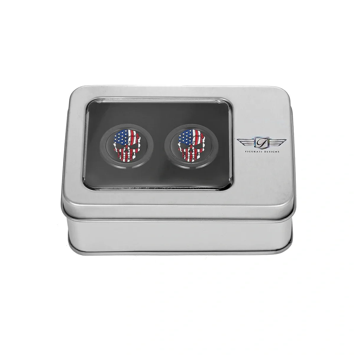 Harley-Davidson Rustfrit Stål i Sort Rød Hvid og Blå Amerikansk Flag Kraniet Docking Hardware