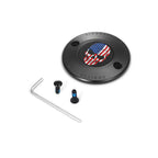 Harley-Davidson Rustfrit Stål i Sort Rød Hvid og Blå Amerikansk Flag Kranie M8 Timing Cover