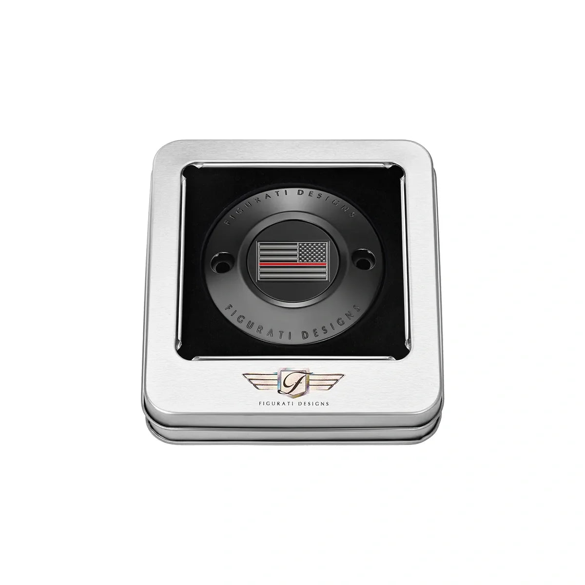 Harley-Davidson Rustfrit Stål i Sort Tynd Rød Linje Amerikansk Flag - Omvendt M8 Timing Cover