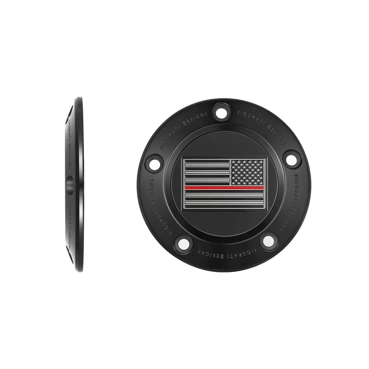 Harley-Davidson Rustfrit Stål Sort Tynd Rød Linje Amerikansk Flag - Omvendt Twin Cam Timing Cover