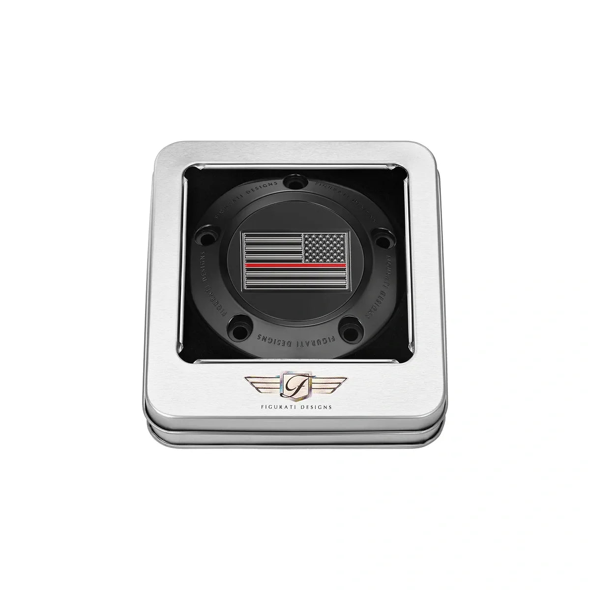 Harley-Davidson Rustfrit Stål Sort Tynd Rød Linje Amerikansk Flag - Omvendt Twin Cam Timing Cover