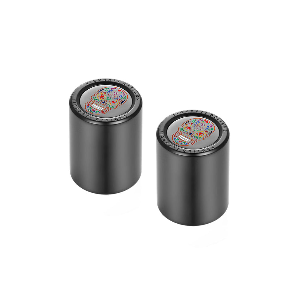 Harley-Davidson Rustfrit Stål Sort Sugar Skull Docking Covers