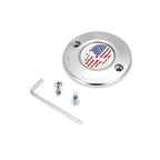 Harley-Davidson Rust, Hvid & Blå Amerikansk Flag Skull M8 Timing Cover