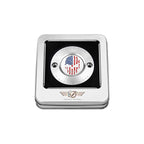 Harley-Davidson Rust, Hvid & Blå Amerikansk Flag Skull M8 Timing Cover