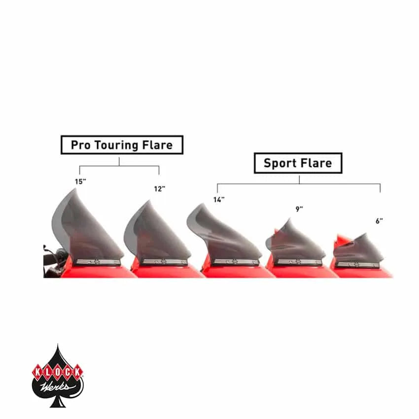 KLOCK WERKS FLARE VINDSKÆRM (H-D ROAD GLIDE 15-23)