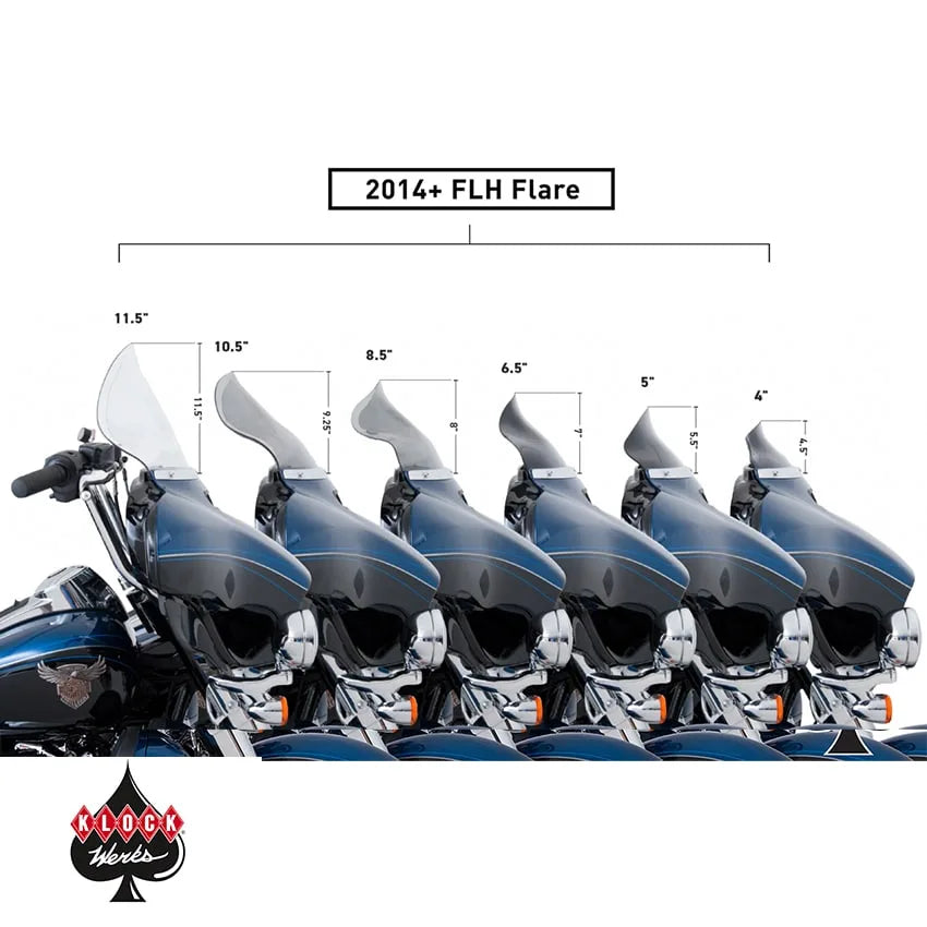 KLOCK WERKS FLARE VINDSKÆRM (H-D STREET/ELECTRA GLIDE 14-24)