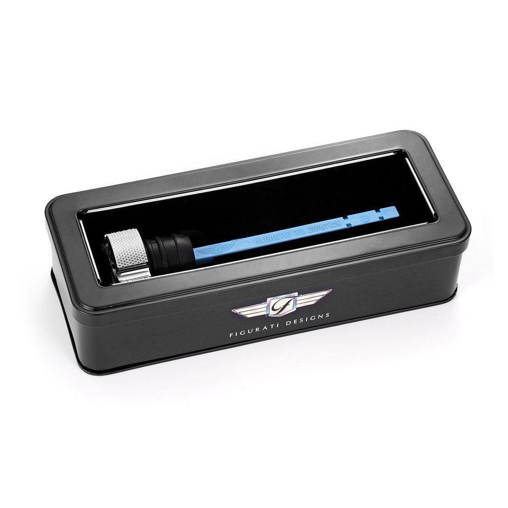 Magnetisk Stål Motor Oliepind til Harley-Davidson FXR (1982-1994) - Rillet Sølv