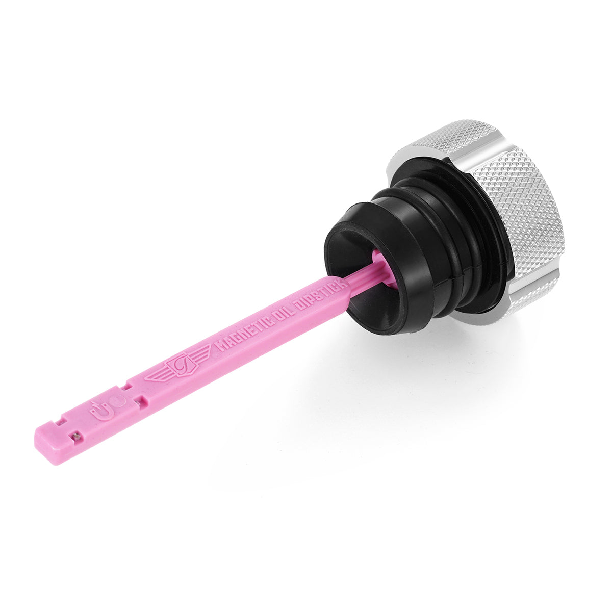 Magnetisk Stål Motor Oliepind til Harley-Davidson Softail (2000-2017) - Rillet Sølv