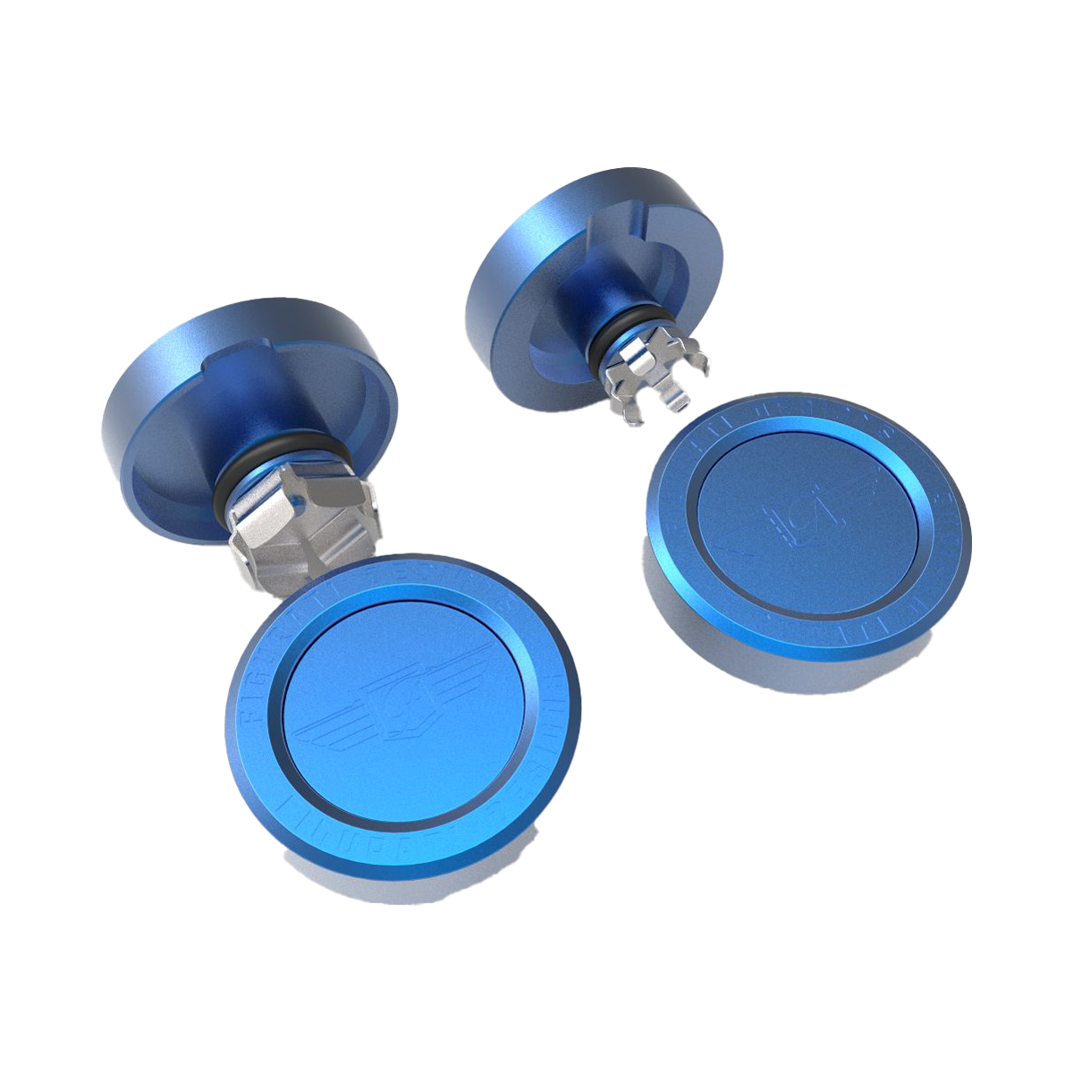 Aksel Covers til forhjul - i Blå Rustfri Stål - Harley-Davidson Touring M8 (2023.5-2026)